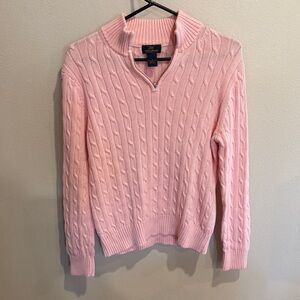 Brooks Brothers 346 white cable knit sweater